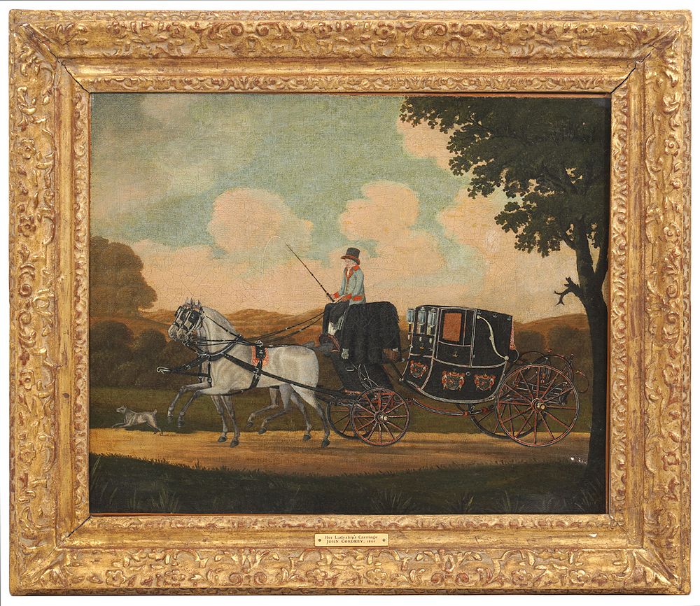 Appraisal: John Cordrey 'Her Ladyship's Carriage' Oil Painting John Cordrey U