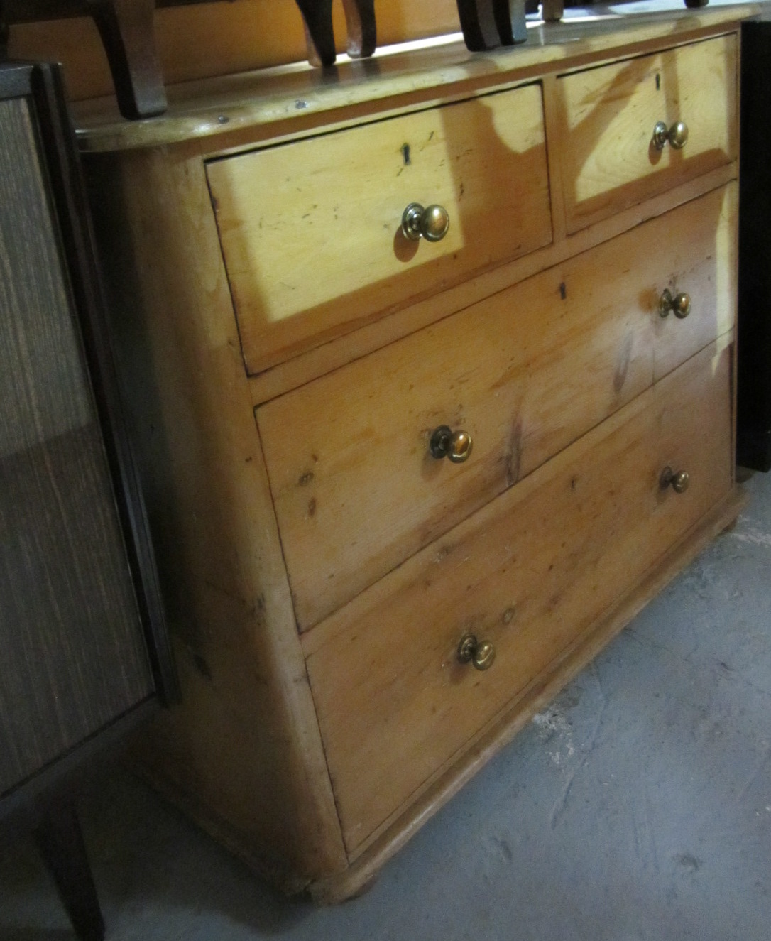 Appraisal: A th century pine chest of two short and two