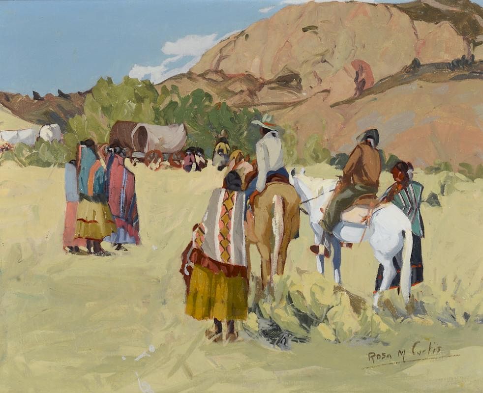 Appraisal: Navajos by Rosa Curtis Rosa Curtis - Navajos oil on