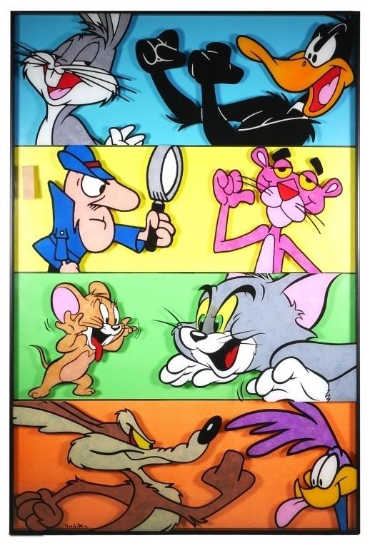 Appraisal: Large Looney Tunes pop art reverse painted on plexiglas featuring