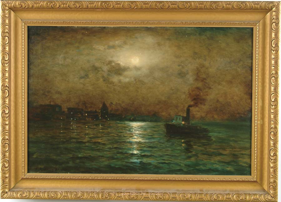 Appraisal: NELS HAGERUP American - MOONLIGHT OVER SAN FRANCISCO HARBOR Large