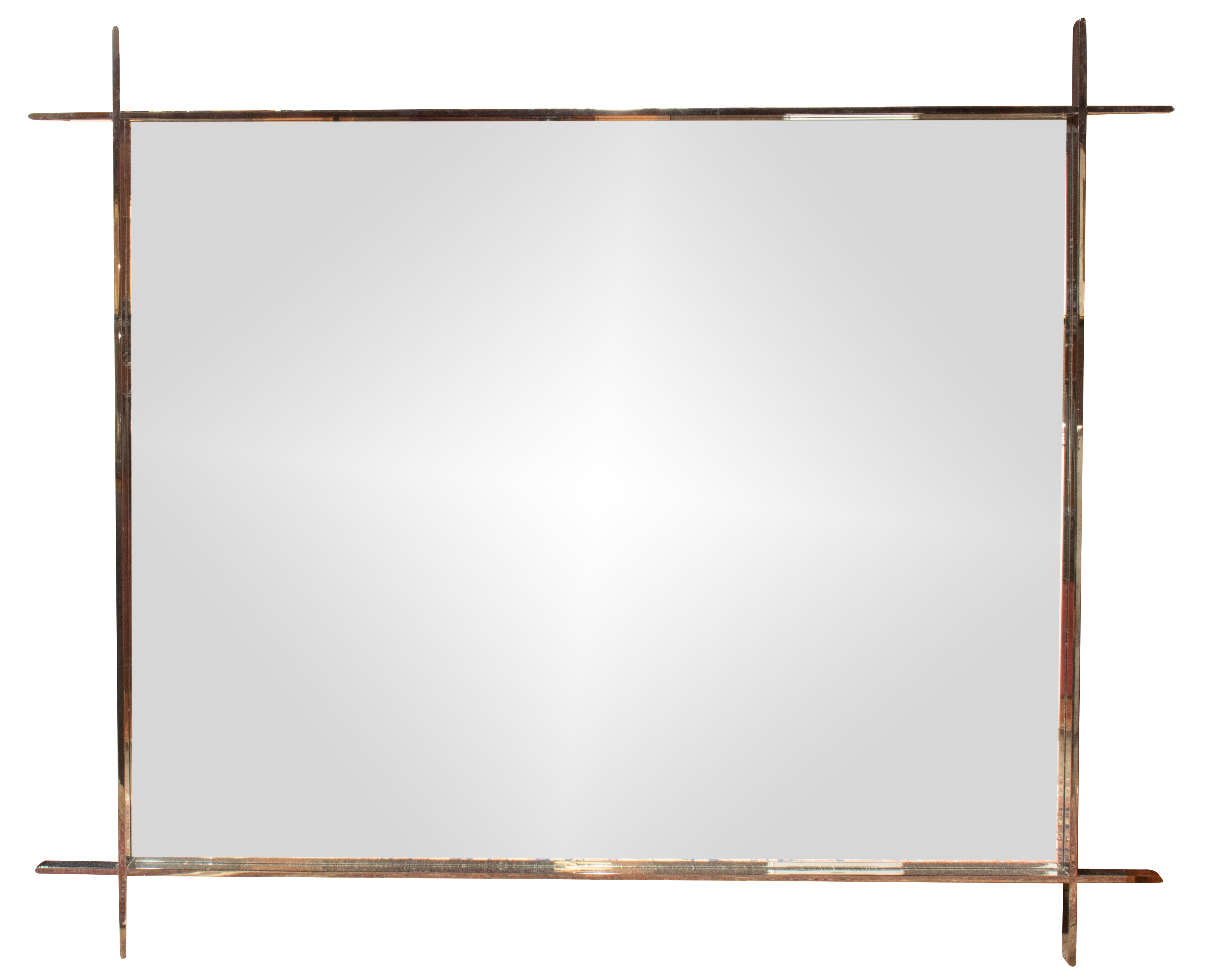 Appraisal: A CONTEMPORARY LARGE CHROME FRAMED MIRROR A Contemporary large chrome