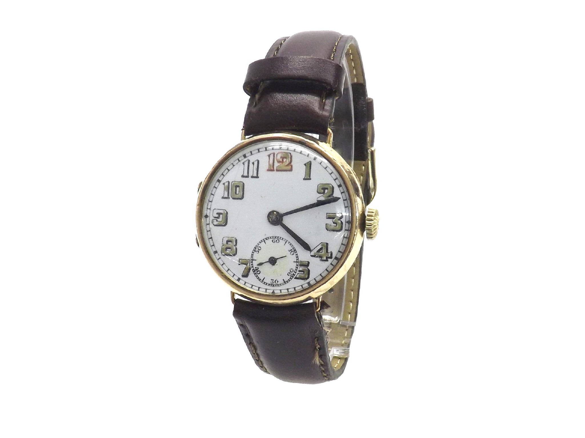 Appraisal: Swiss ct wire-lug gentleman's wristwatch import hallmarks for Glasgow the