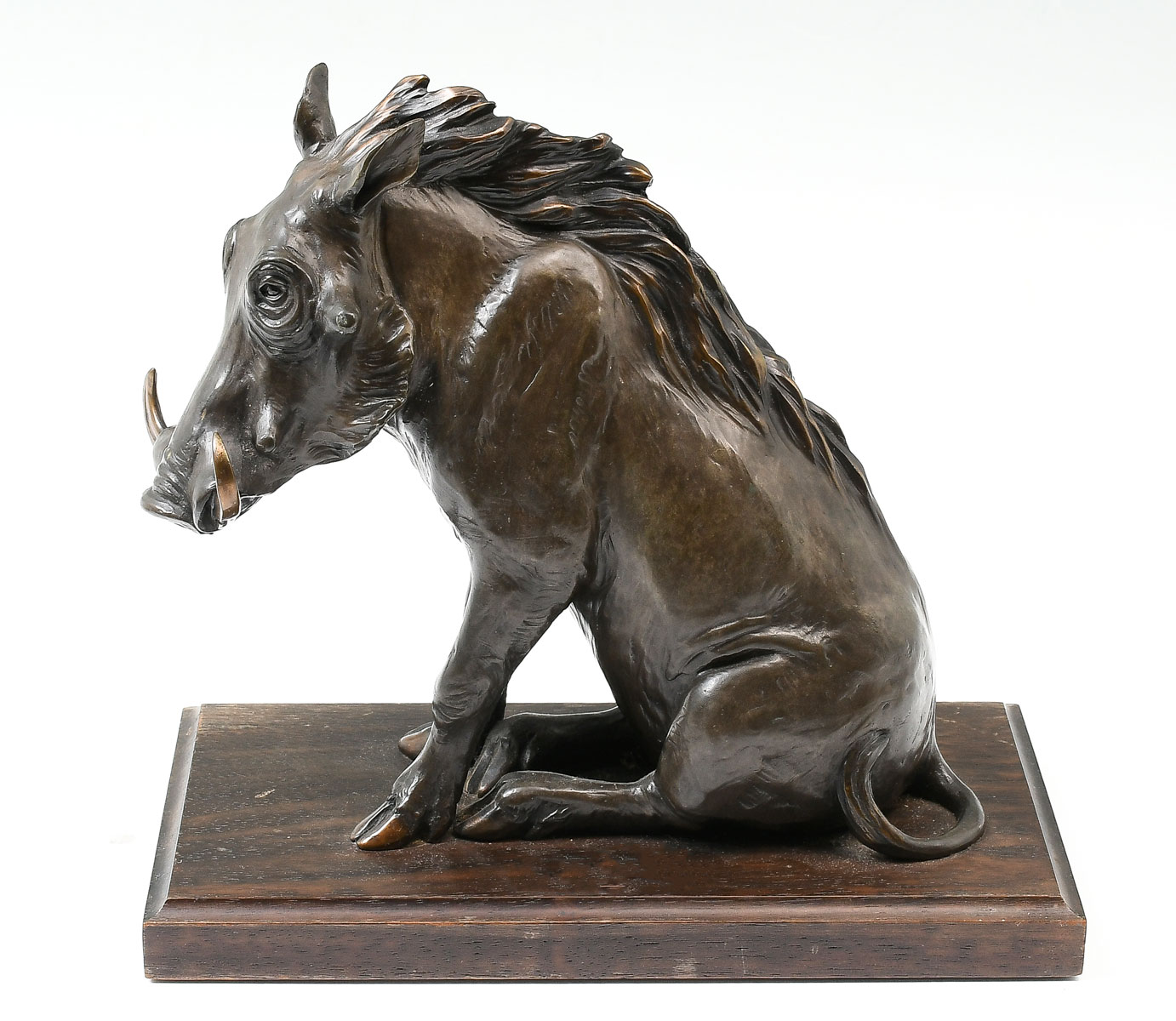 Appraisal: BRONZE WARTHOG SCULPTURE SIGNED B J MARTIN '' in height