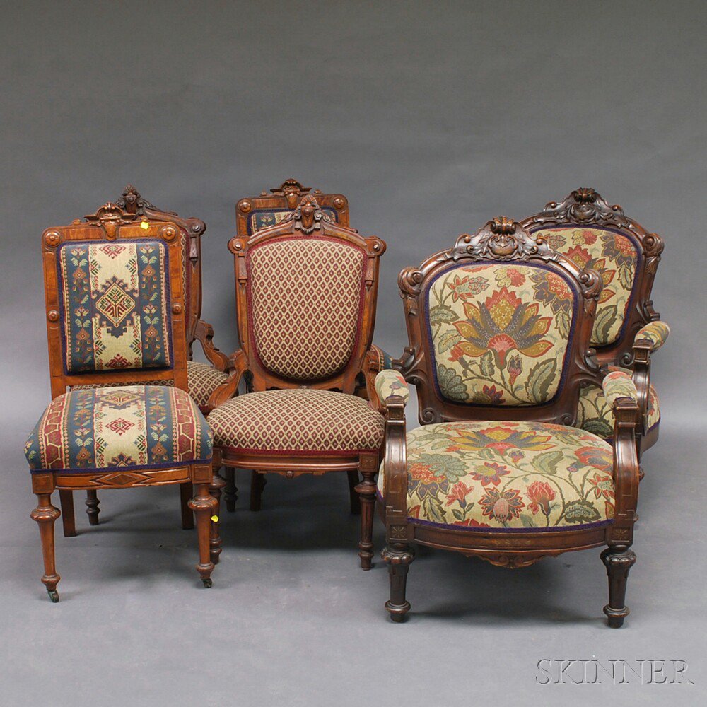 Appraisal: Six Renaissance Revival Chairs late th century a set of