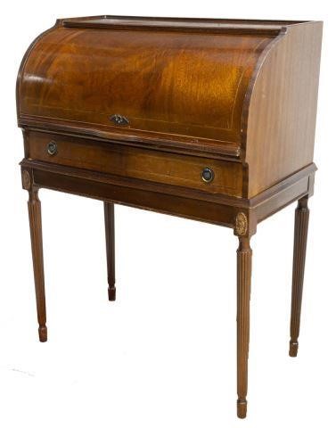 Appraisal: French Louis XVI style mahogany cylinder bureau th c cylinder