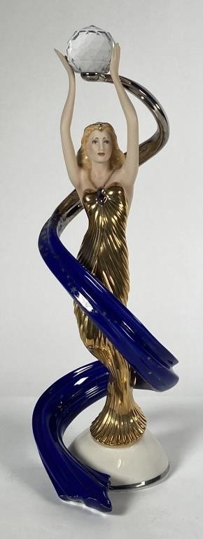 Appraisal: Porcelain hand painted sculpture Galaxy in Gold by The Franklin