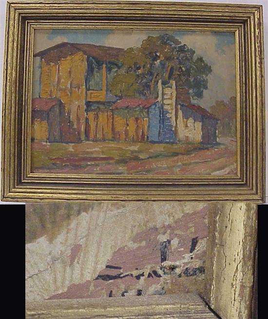 Appraisal: th C oil on board inscribed verso ''Santiago Chile'' ''