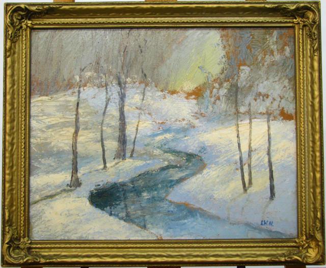 Appraisal: John Wesley Hardrick IN - x Oil on Board Initialed