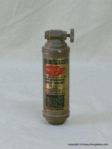 Appraisal: Vintage Brass Canister Home Fire Extinguisher - made by Presto