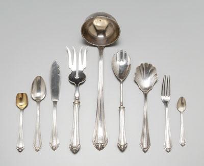 Appraisal: Set of Continental silver flatware pieces scroll handle decoration monograms