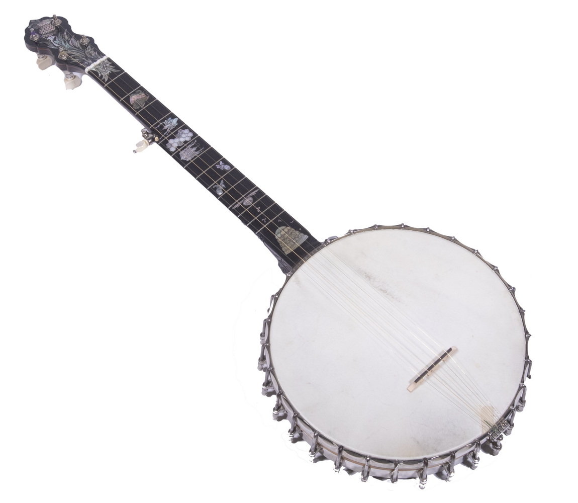 Appraisal: R M ANDERSON -STRING CONVERSION BANJO Inlaid neck with honey