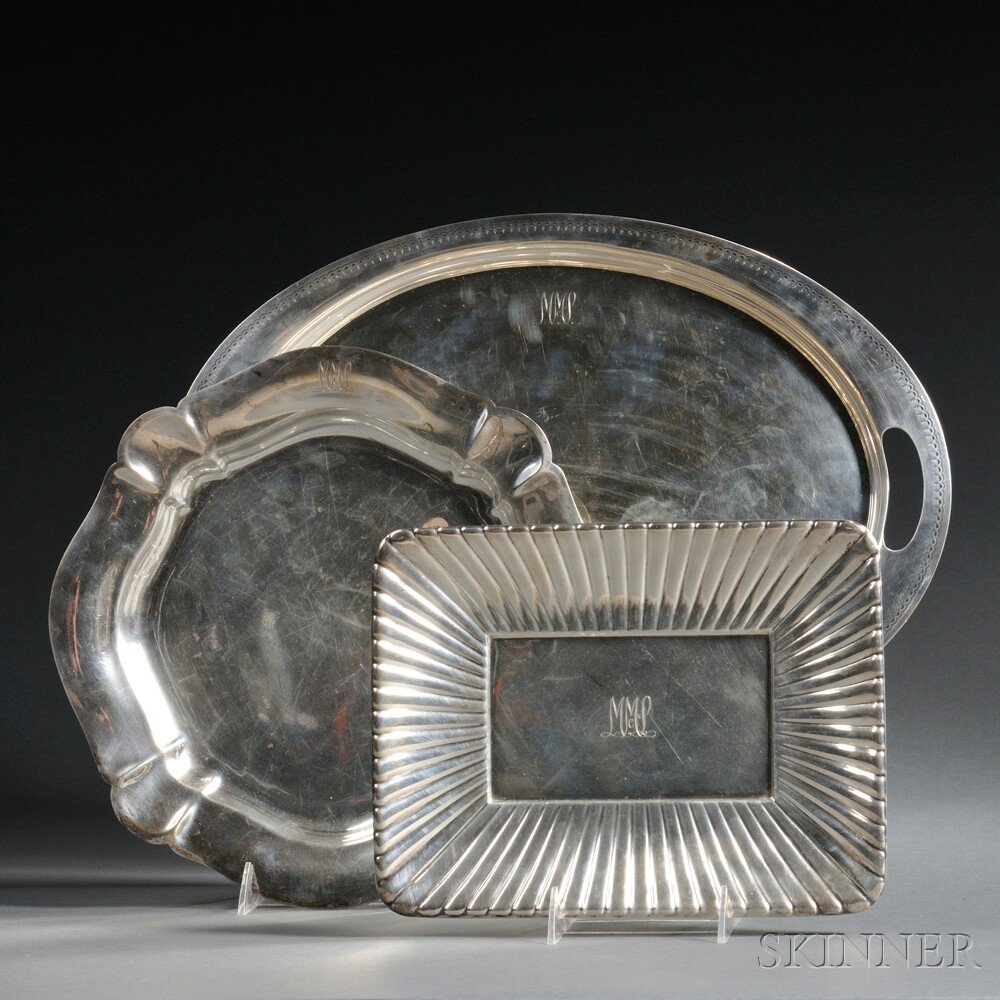 Appraisal: Three American Sterling Silver Trays th century two Reed Barton