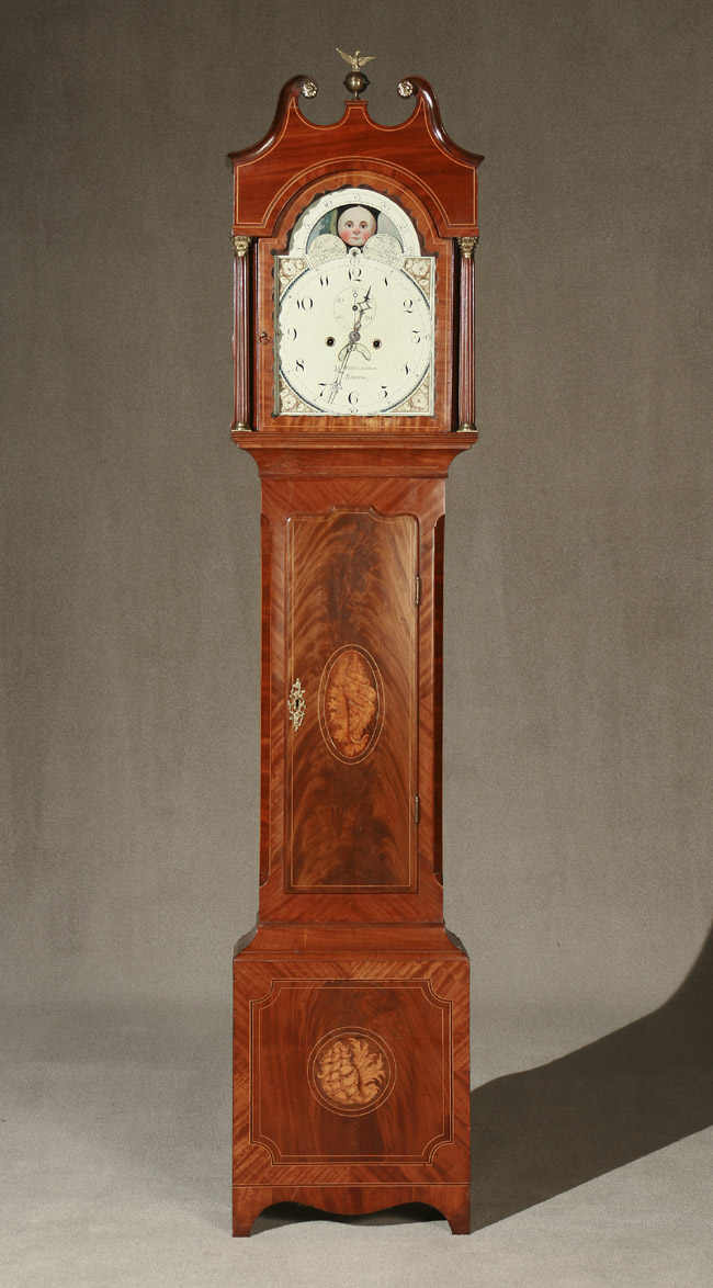 Appraisal: George III Satinwood Inlaid Mahogany Tall Case Clock James Rowland