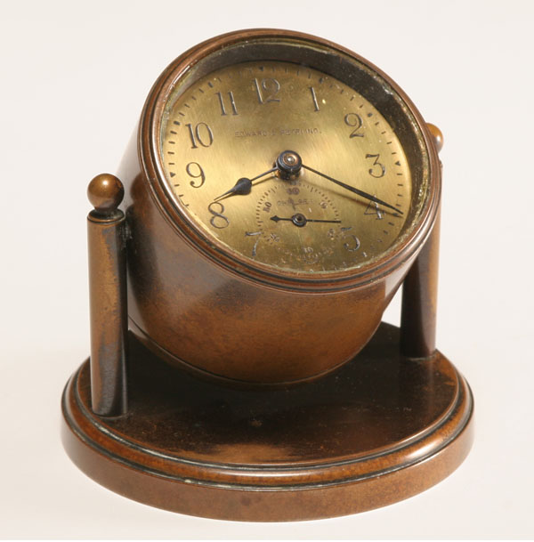 Appraisal: Chelsea Co bronze desk top banjo clock for Edward Petri