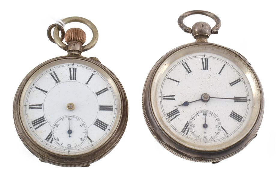 Appraisal: TWO CONTINENATL SILVER POCKET WATCHES MARKED ALL FAULTS