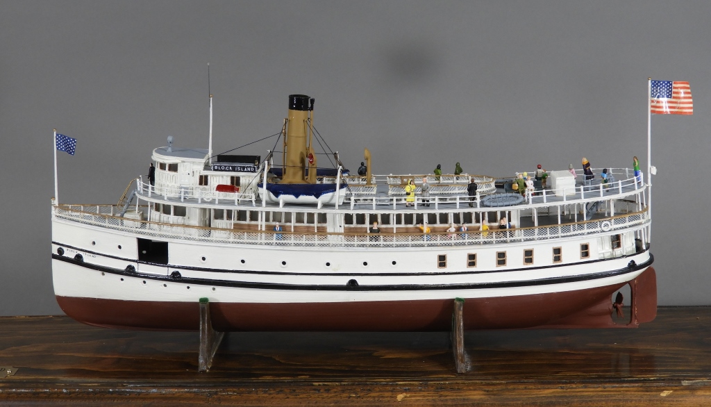 Appraisal: S S BLOCK ISLAND SCRATCH BUILT STEAMER SHIP MODEL United