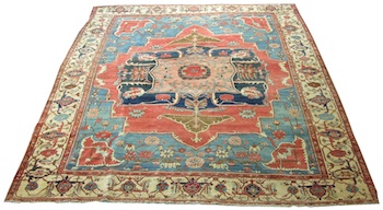 Appraisal: A Semi-Antique Estate Large Heriz Carpet Approx '- x '-