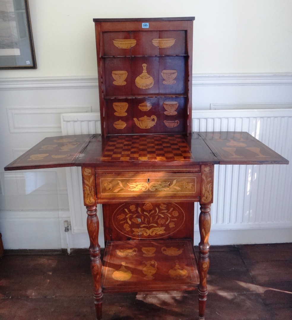 Appraisal: A Dutch walnut and marquetry sideboard 'Klapbuffet' early th century