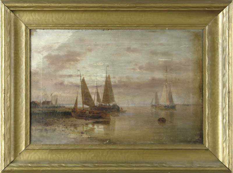 Appraisal: ABRAHAM HULK SR Dutch American - TRANQUIL BAY Oil on