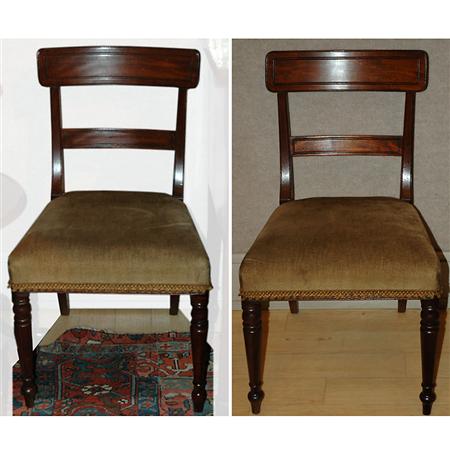 Appraisal: Set of Seven Regency Mahogany Dining Chairs Estimate -