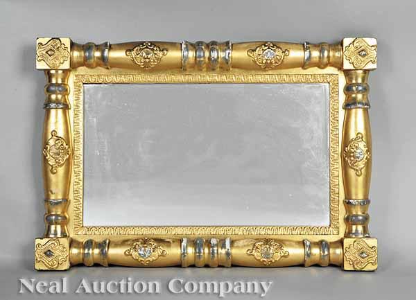 Appraisal: An American Classical Revival Gilt Overmantel Mirror th c blocked