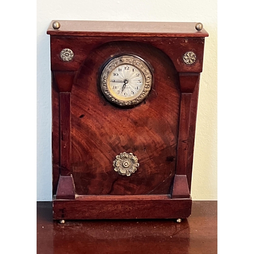 Appraisal: Antique Empire mahogany clock case with later German movement approx