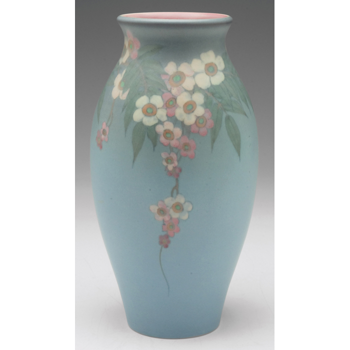 Appraisal: Rookwood vase Vellum glaze with a colorful cascading floral design