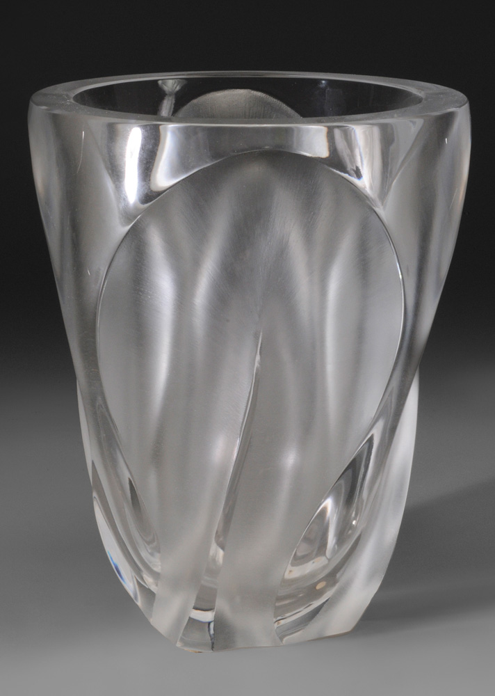 Appraisal: Lalique Clear and Frosted Glass Ingrid Vase French late th