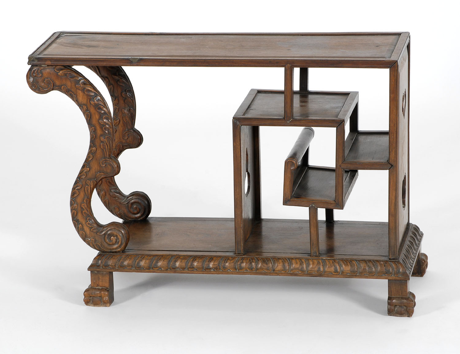 Appraisal: HONGMU WOOD STAND th CenturyWith claw and ball feet Stepped