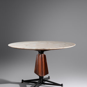 Appraisal: Italian Mid th Century Dining Table marble enameled steel wood