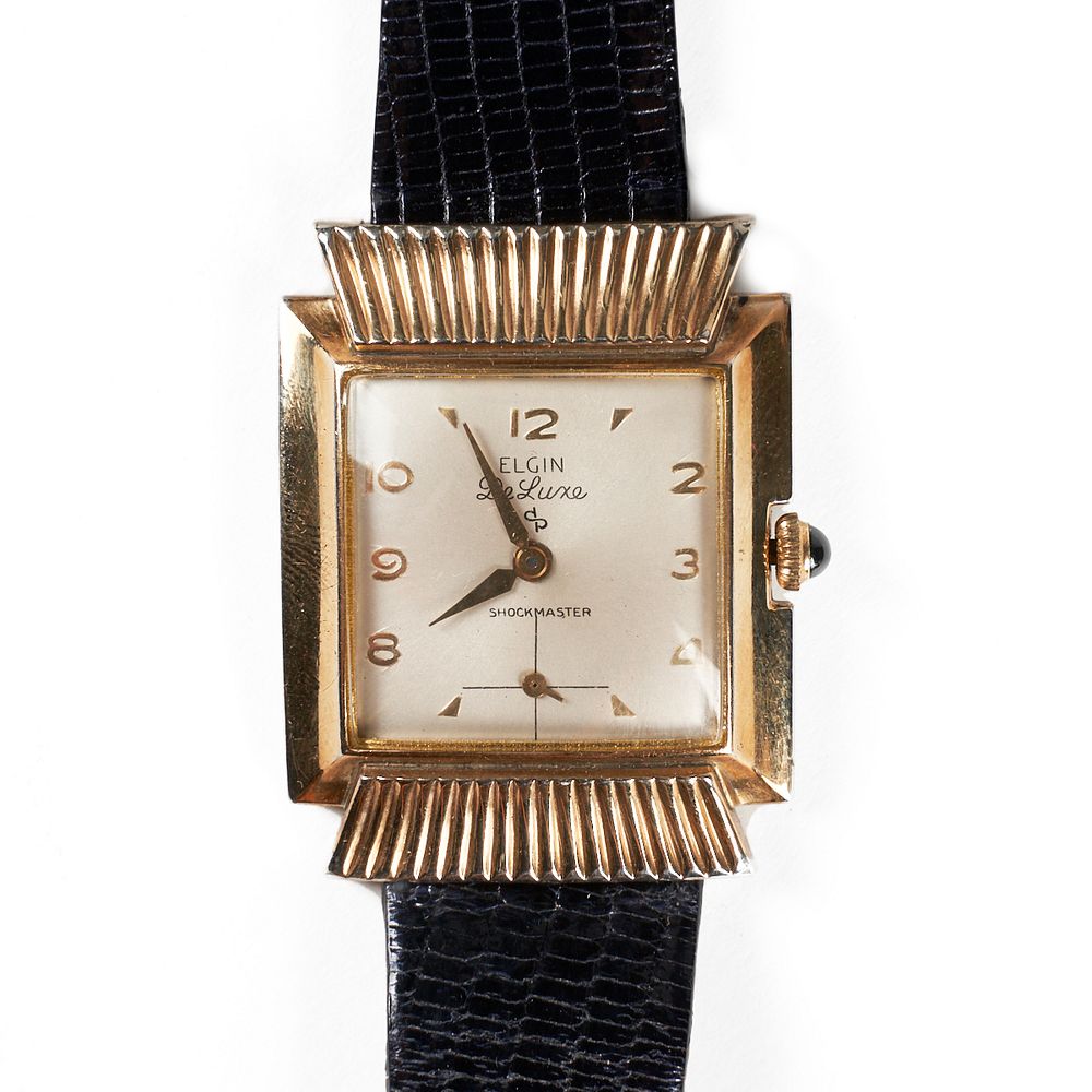 Appraisal: Elgin Deluxe w Hidden Lugs K Gold Plated Elgin United