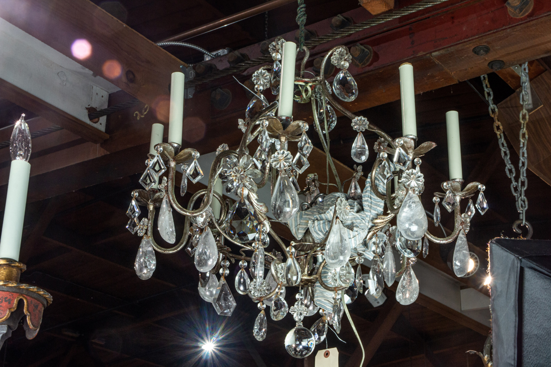 Appraisal: A CONTINENTAL EIGHT-LIGHT ROCK CRYSTAL CHANDELIER TH CENTURY A Continental