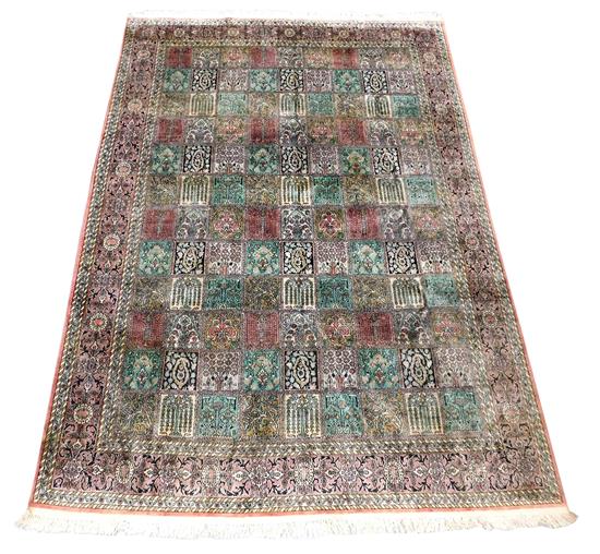 Appraisal: RUG Modern Persian Baktiari Style carpet pastel green rose and