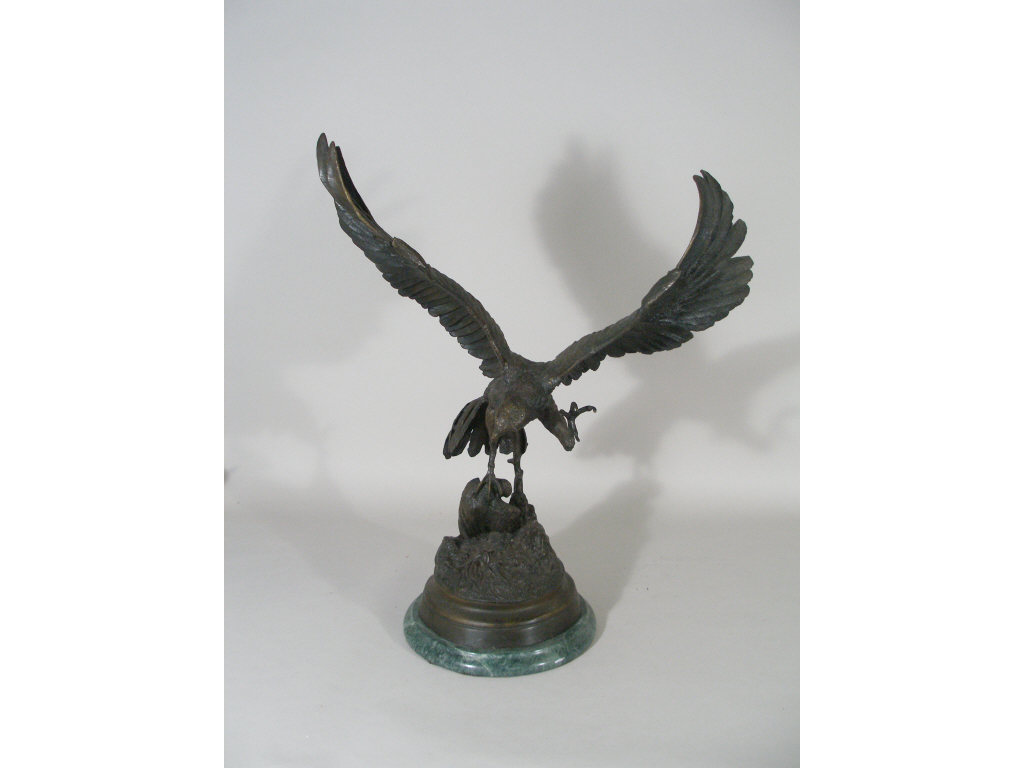 Appraisal: Bronze Falcon After Jules Moigniez - signed J Moigniez The