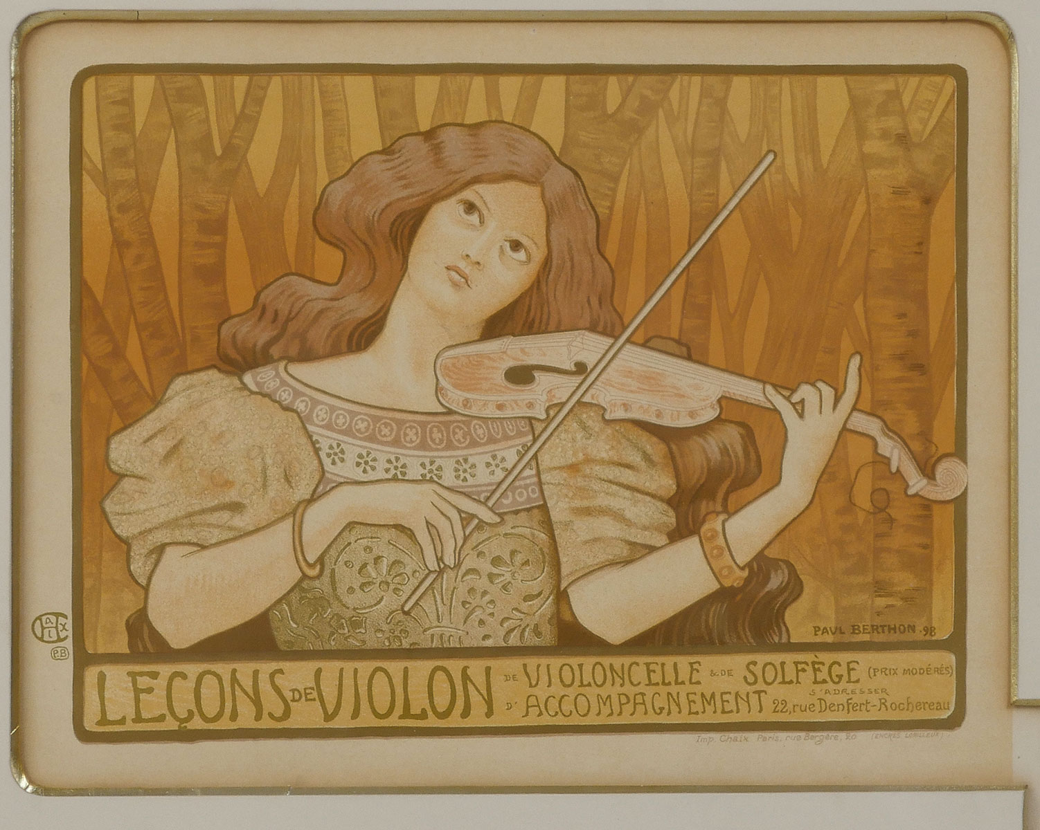 Appraisal: LES MAITRES DE L'AFFICHE LITHOGRAPH LECONS DE VIOLON By Paul