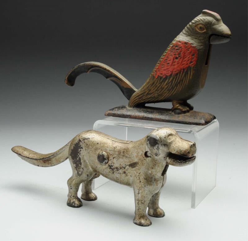 Appraisal: Lot of Bulldog Bird Nut Cracker Minor paint loss to