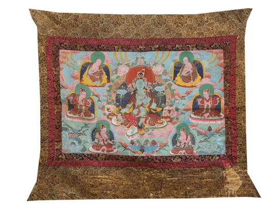 Appraisal: TIBETAN THANGKA - in x in