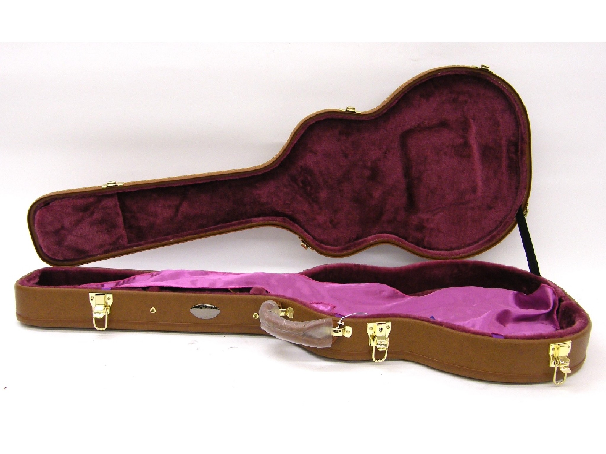 Appraisal: CNB hollow body electric guitar hard case brown exterior pink