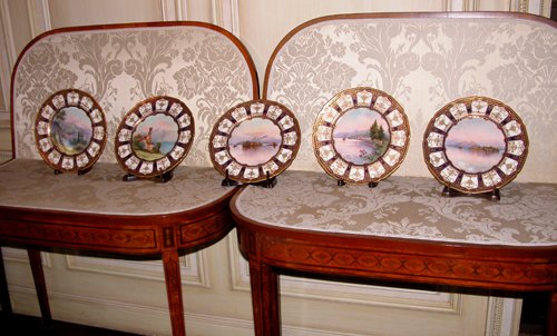 Appraisal: Title pc Royal Doulton hand-painted service plates each scene identified