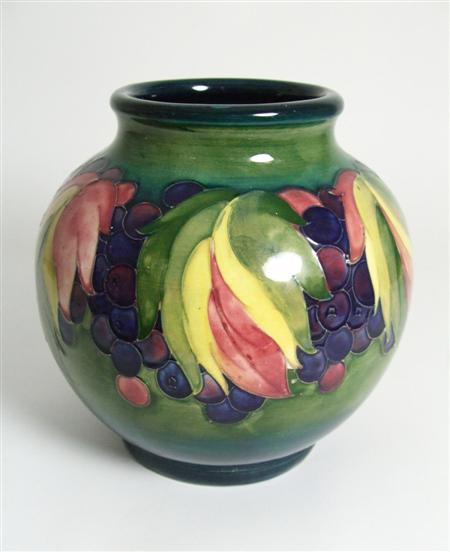 Appraisal: WALTER MOORCROFT FOR MOORCROFT POTTERY OVOID VASE S glazed earthenware