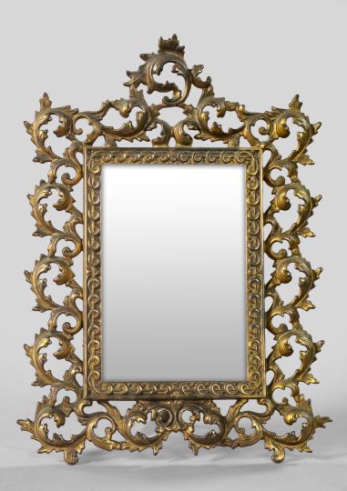 Appraisal: American Brass and Gilded Cast-Iron Dressing Table Looking Glass fourth