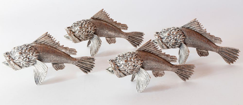 Appraisal: Four Chrome Flying Fish Ornaments Exclusive on Bidsquare Four Chrome