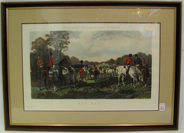 Appraisal: JOHN HARRIS JR COLORED ENGRAVING British - The Meet beginning