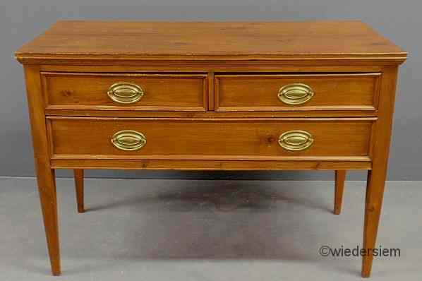 Appraisal: Hepplewhite pine chest with a two-over-one long drawer configuration and