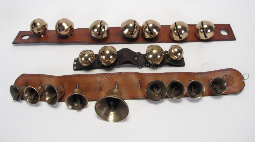 Appraisal: Three sets of brass bells bell set with two number