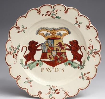 Appraisal: ENGLISH CREAMWARE DUTCH-DECORATED 'PRINCE WILLIAM V OF ORANGE' PLATE CIRCA