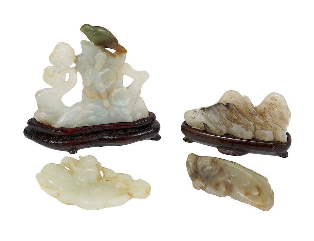 Appraisal: Pc Carved Chinese Jade Grouping pieces of carved jade are