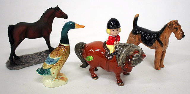 Appraisal: A BESWICK PORCELAIN FIGURAL GROUP AFTER NORMAN THELWELL of a