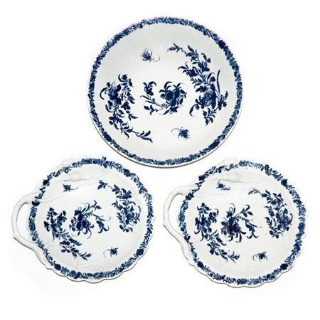 Appraisal: Pair of Worcester Blue and White Porcelain Dishes Together with